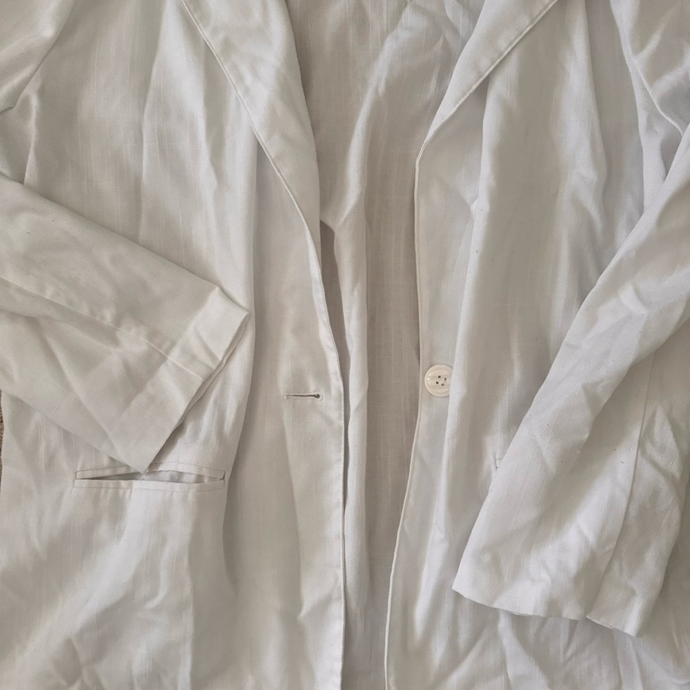 vintage white blazer / suit coat - Picture 2 of 2